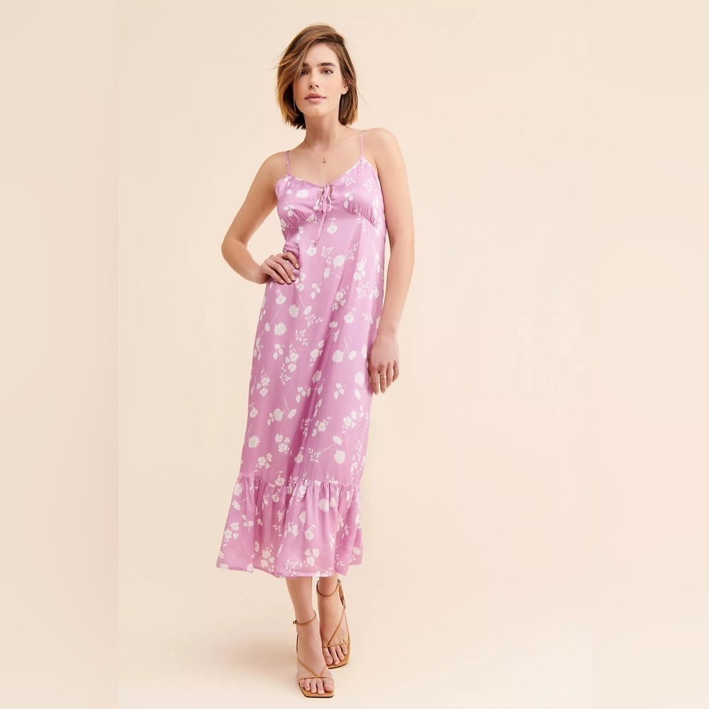NWT - SALTWATER LUXE - Floral Peony Cami, Midi, Slip Dress. Large
